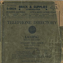 Telephone Directory: Lansing, Including East Lansing, August 1933 Issue