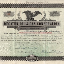Stock Certificate: Decatur Oil and Gas Corporation
