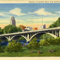 Skyline of Lansing, Michigan, from South Cedar Street